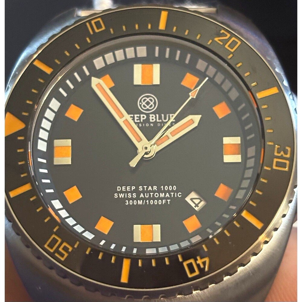 Deep Blue Deep Star 1000 Auto Precision World Diver 500m 44mm SS Band NEW W/BOX